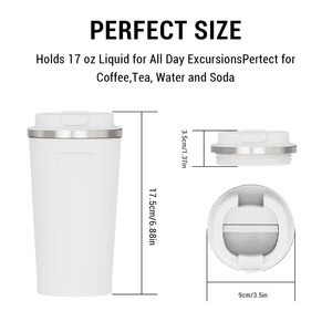 Gobelet <span class=keywords><strong>isotherme</strong></span> élégant de 500 ml, personnalisable, idéal comme cadeau d'entreprise pour les trajets au bureau et les cadeaux de Noël - Product Image 2