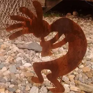 Kokopelli Roestig Kokopelli Zuidwesten Art Yard Art Tuin Art Tuin Wanddecoratie