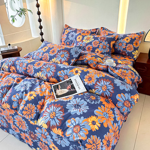 Double Gauze Bedding Set 3pcs 4pcs <strong>Boho</strong> Duvet Cover Vintage Floral Bedsheet Set Bed Linen Microfiber US/<strong>UK</strong> Bed Set Home&amp;Hotel - Product Image 5