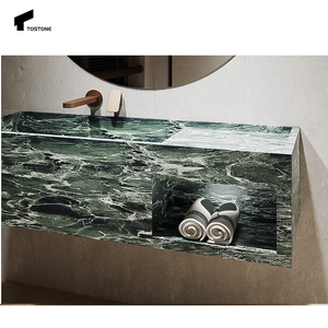 Tostone Aanpasbare Luxe Gepolijste Natuurlijke Verde Alpi Marmeren Platen Voor Badkamer Muur Opgehangen Wastafel Of Ijdelheid Top Wastafel - Product Image 4