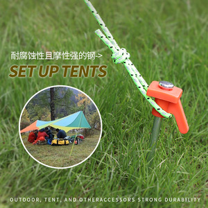 Piquet de tente carré en plastique 21 cm, clou de sol en acier orange pour camping et usage extérieur - Product Image 4