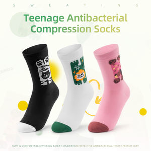 Chaussettes de cyclisme ROCKBROS pour jeunes, respirantes, antibactériennes, à séchage rapide, à compression, pour le cyclisme sur route, la course à pied, chaussettes mi-mollet - Product Image 1