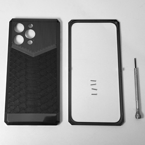 Marco chapado en oro real de lujo para funda de <span class=keywords><strong>iPhone</strong></span> <span class=keywords><strong>con</strong></span> diseño tallado profundo Carcasa de cuero <span class=keywords><strong>con</strong></span> logotipo personalizado - Product Image 2