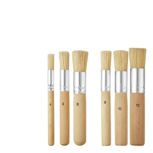 Lot <span class=keywords><strong>de</strong></span> 5 pinceaux à <span class=keywords><strong>huile</strong></span> transfrontaliers, poils naturels, tête ronde, manche en bois, outil <span class=keywords><strong>de</strong></span> <span class=keywords><strong>peinture</strong></span>, pinceau à pochoir creux, acrylique, aquarelle - Product Image 5
