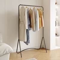 Séchoir à linge compact en métal sur pied avec fonction de démontage pour la maison, la chambre, le balcon, porte-manteau simple pour manteaux et chapeaux