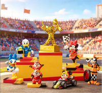 Lot de 12 boîtes en gros 52toys Dis-nei Mickey Friends F1 Track Adventure Series Boîte Mystère Blind Box Figurines de Collection Jouets d'Anniversaire pour Enfants