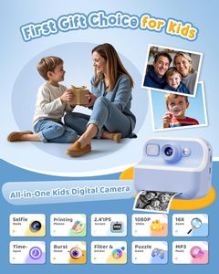 Mini imprimante pour enfants, appareil photo instantané M8 avec papier d'impression sécurisé, design antichoc et autocollants créatifs DIY - Product Image 2