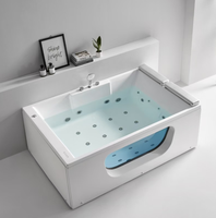 Baignoire de luxe autoportante avec massage par jets et chauffage à température constante pour salle de bain d'hôtel