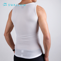 SWALLOW Sous-vêtement de base respirant et léger pour homme, sans couture, personnalisable ODM/OEM, sans manches, pour le cyclisme, avec tissu à mailles larges