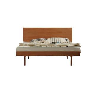 Cama con plataforma de madera de cerezo de 1,5 m o 1,8 m, estilo minimalista japonés, cama de madera maciza que ahorra espacio para apartamentos pequeños - Product Image 5