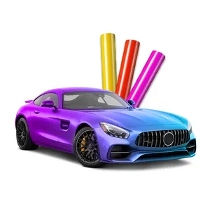 Fornecedor 1.52*17 meter PET PVC Metal Champanhe Ouro super gloss camaleão auto pintura carro vinil envoltório cores