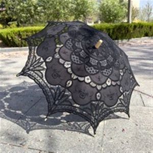 P261 Mini parapluie de décoration pour petits enfants Parasol en <span class=keywords><strong>dentelle</strong></span> <span class=keywords><strong>ivoire</strong></span> blanc pour mariée mariage Contrôle manuel pour enfants - Product Image 6