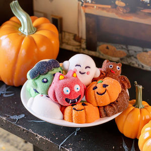 Paquete mixto de algodón de azúcar de Halloween para niños, bocadillos con sabor a fruta, linterna de calabaza, fantasma verde, diseño personalizado malvado - Product Image 2