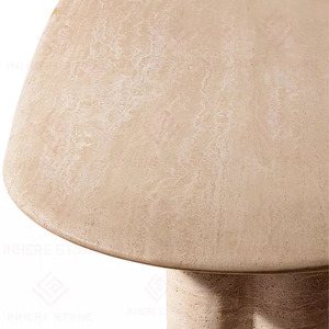 <span class=keywords><strong>Tavolo</strong></span> da Pranzo di Lusso <span class=keywords><strong>Design</strong></span> Italiano, <span class=keywords><strong>Grande</strong></span> Piano in Pietra Rettangolare, <span class=keywords><strong>Tavolo</strong></span> da Pranzo in Travertino Beige con Gambe Solide - Product Image 4