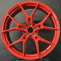 Rines Forjados Monobloque GW 6061-T6 Color Rojo Candy de 17, 18, 19 y 20 Pulgadas con Diseño de Rayos en Y, 5x114.3, 5x100 para Subaru WRX STI, Civic, Tesla