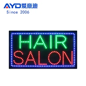 Led mở salon tóc biển hiệu LED thắp sáng hoạt hình dấu hiệu cho vẻ đẹp salon cửa hàng USA 17*31 inch siêu sáng dấu hiệu