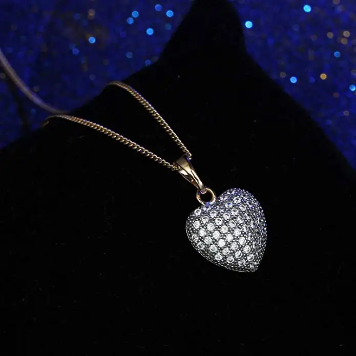 Collier rond en forme de cœur, pendentif coeur d'amour, cristal CZ, bijouterie pour mères, nouvelle collection