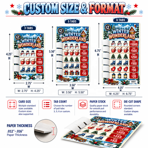 Billets de jeu à gratter personnalisés avec design artistique gratuit, billets à gratter d'hiver sur mesure, carte de loterie à ouvrir - Product Image 4