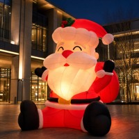 Père Noël gonflable lumineux, décoration de Noël gonflable publicitaire avec lumières LED et souffleur pour affichage commercial en centre commercial