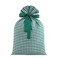 Sac de Noël aseptique en toile grande taille avec cordon de serrage, thème Père Noël, portable, pour les fêtes et les vacances, idéal pour le rangement de cadeaux transfrontalier