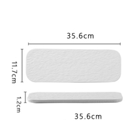 Assiette carrée en céramique blanche mate pour steak, plats froids, salades, pâtes, gâteaux, desserts, plateau de service, buffet, assiette de service en céramique