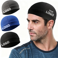 Bonnet de cyclisme en maille respirante avec logo personnalisé, léger, séchage rapide, doublure de casque pour vélo de route, VTT, course à pied