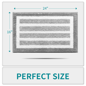 Alfombra de Baño Rectangular a Rayas, Absorbente, Diseño Moderno, para el Suelo del Baño - Product Image 2