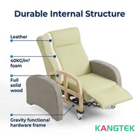 Fauteuil d'infusion manuel inclinable de luxe KANGTEK, fauteuil médical pour chimiothérapie, fauteuil inclinable pour traitement IV en milieu hospitalier