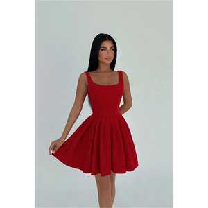 Robe de cocktail mini rouge Yolian - Product Image 5