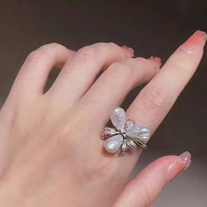 อุปกรณ์ทำเครื่องประดับมุก DIY 10536 แหวนเงินแท้ S925 พร้อมฐานตั้งเครื่องประดับเงินแฟชั่น สำหรับใส่ลูกปัดทรงกลมขนาด 8-10 มม. - Product Image 2