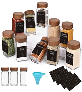 16 oz lọ thủy tinh gia vị với nắp tre linh hoạt gia vị và gia vị quả với Chọn Lọc có nắp đậy cho thực phẩm sử dụng - Product Image 5