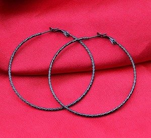 Boucles <span class=keywords><strong>d</strong></span>'oreilles créoles bohèmes en acier inoxydable doré, motif moleté large, vente en gros pour l'anniversaire des femmes - Product Image 3