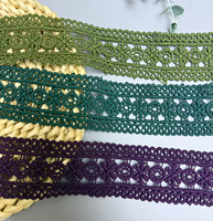 Nouveautés - Vente directe d'usine - Prix compétitif - Couleurs personnalisées - Dentelle guipure violette 4,3 cm - Dentelle en polyester pour la décoration de vêtements