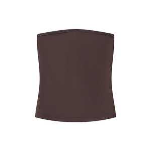 사용자 정의 로고 인쇄 끈이없는 반도 튜브 탑 87% 폴리 아미드 13% Elsatane 단색 니트 여성 자르기 튜브 탑 - Product Image 6