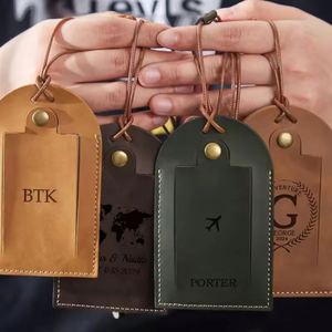 Vintage Luxury Pu Leather Executive Luggage Identity Travel Suitcase Labels Bag <b>Tags</b> Handmade Personalized - Product Image 1