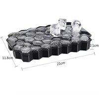 Moule à glaçons en silicone alvéolé 37 grilles, congélation rapide, démoulage facile, portable, lavage à la main uniquement, pour glaçons faits maison