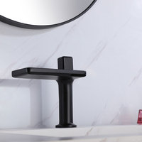 Keran Wastafel Kamar Mandi Krom Poles, Kuningan Padat, Tuas Satu Lubang, Terpasang di Dek, Keran Mixer Air Panas Dingin