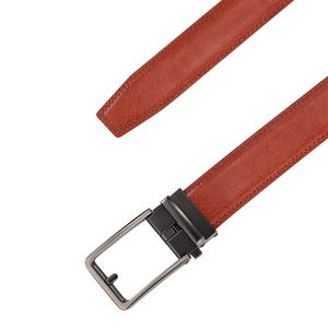 Designer Ratelriem Zonder Gat Op Maat Logo Dubbelzijdige Kleur Automatische Gesp Riem Voor Heren Echt Lederen Riem - Product Image 4