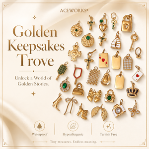 Golden Keepsakes Trove | 18K PVD Gold Plated Stainless Steel Charm Pendants for DIY Jewelry Making | Waterproof, Hypoallergenic - Product Image 1