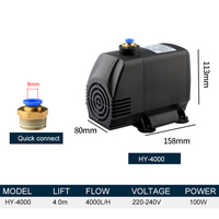 100W 4m pompe à eau pompe à eau submersible 60W 150W 220V pour CNC broche refroidissement Laser refroidisseur 2.5m-5m ascenseur