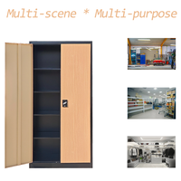 Armoire de rangement en métal avec porte verrouillable, 2 portes, armoires en acier, rangement pour vêtements, garde-robe pour garage, maison, bureau, salle de sport