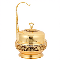 RRR Vente chaude : Ensemble de réchauds à buffet dorés 6L avec chauffe-combustible, contrôle de température 60-80°C, pour services de traiteur de luxe