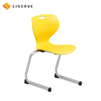 Chaise d'entraînement moderne en plastique Liserve, dossier réglable en hauteur, cadre métallique confortable pour usage de bureau