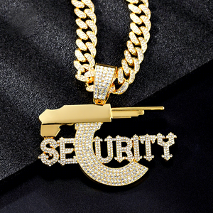 Colgante de circonita con letras de corona KING, cadena cubana gruesa, joyería de moda para hombre, estilo hip hop, fabricante mayorista transfronterizo - Product Image 6