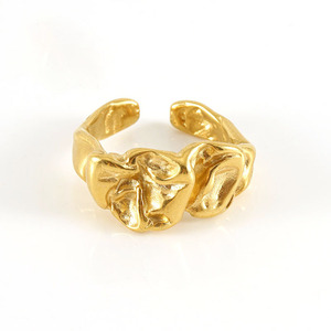 Zogxin Irregular Lava Opening <b>Ring</b> 18K Stainless Steel Adjustable Unisex Fashion <b>Ring</b> - Product Image 5