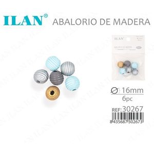 Perline in Legno Ilan 16mm Tonalità Morandi 6 Pezzi Perline per Abbigliamento - Product Image 3
