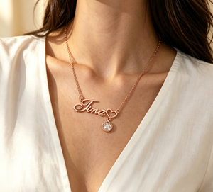 Collar con Nombre Personalizado, Collar con Colgante de Zirconia, Joyería de Acero Inoxidable Chapada en Oro Personalizada para Mujer, Unisex, Regalo al por Mayor - Product Image 6