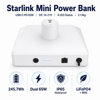 Station d'alimentation pour Starlink Mini, batterie Li-Polymère 76800mAh, Power Bank portable, DC 66W PD66W USB-C, IP65, charge solaire, extérieur