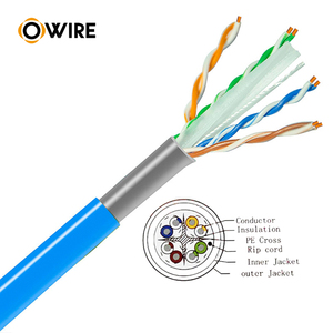 室外utp 6类电缆500m 1000m卷23 24 awg 4pr 4p utp屏蔽cca铜6类电缆kablo - Product Image 3