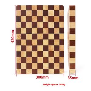 Tabla de Cortar Cuadrada de Madera de Caucho Sólida con Costura de Doble Cara, Grosor de 3.5 mm, Diseño de <span class=keywords><strong>Parquet</strong></span> - Product Image 4